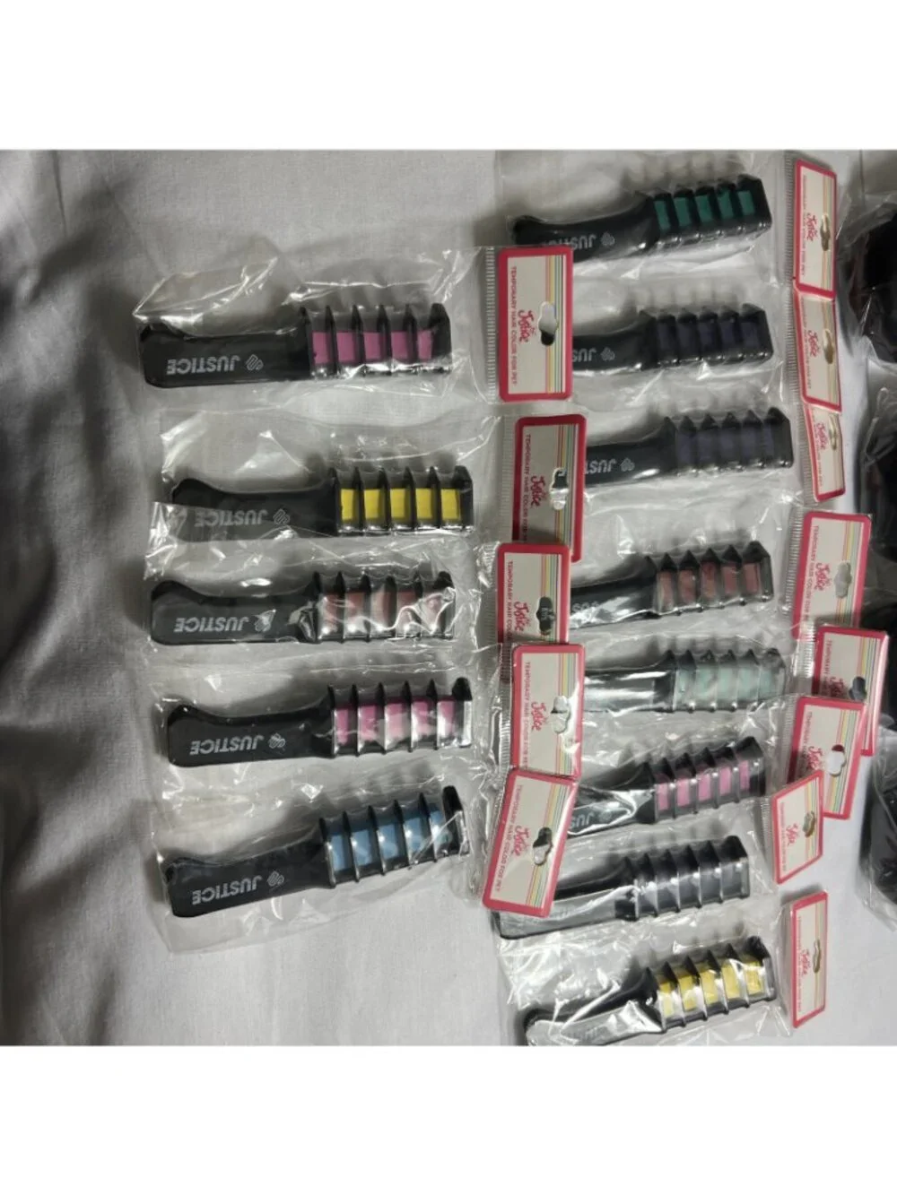 New Lot of 13 JUSTICE Non-Toxic Temporary Multi- Color Hair Color Comb for Pets